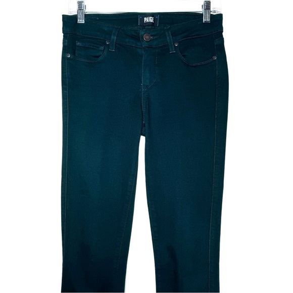 Paige Ultra Skinny Mid Rise Ankle Jeans Marine Green Size 27 - Picture 6 of 10